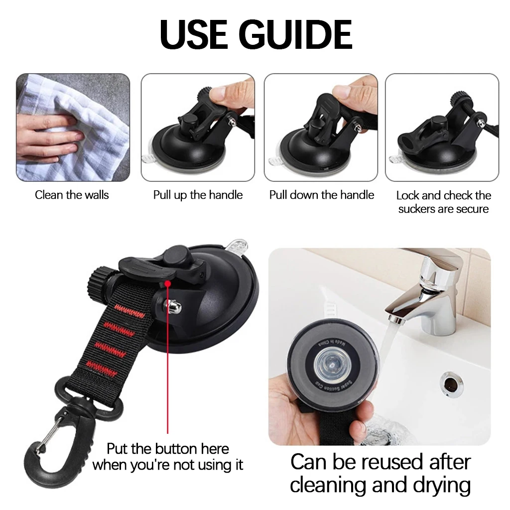 Max 10 Kg Car Camping Suction Cup Anchor with Hook for Kitchen Multipurpose