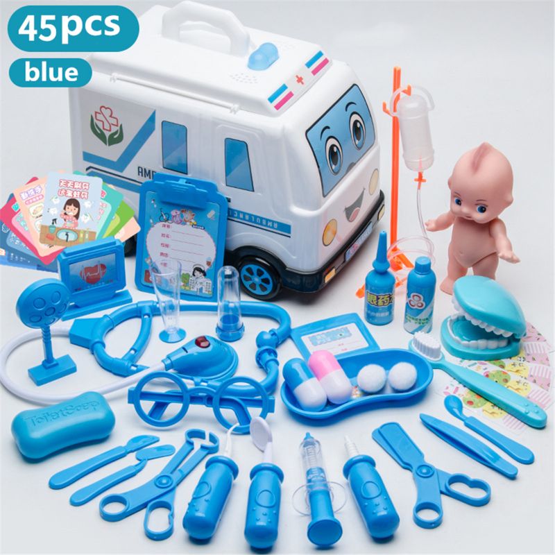 Brinquedo para a Criança do Bebê Meninas Role Play Médico Jogo Medicina Simulação Dentista Tratar Dentes Fingir Jogar Crianças 50le 35 - 45 Pçs 4 Brinquedos médicos