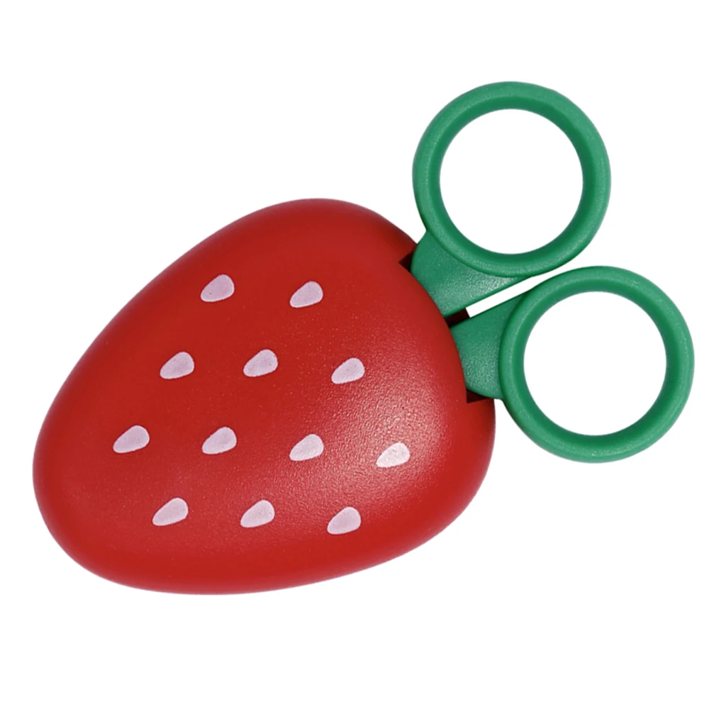 Round Head Scissors with Fruit Shape Magnet Scissor Holder for Refrigerator