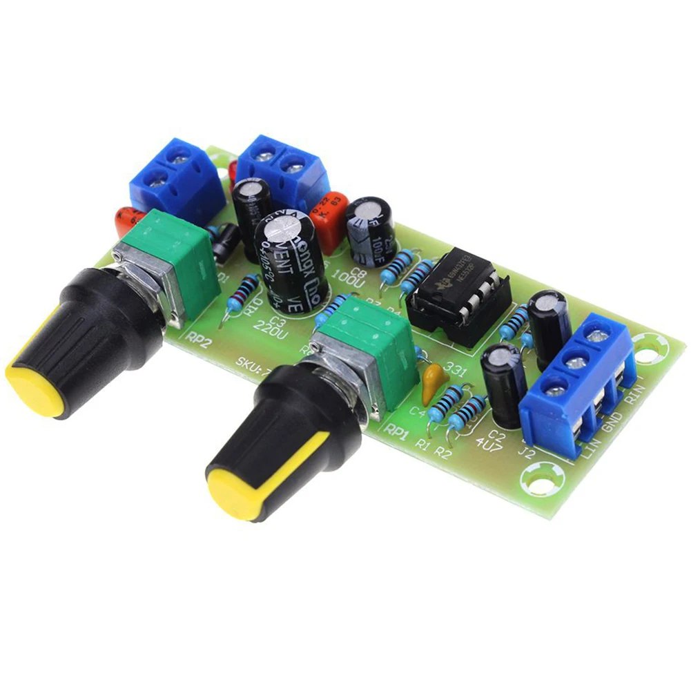 Single Power Filter Low-Pass Subwoofer Preamp Amplifier Board DC 10-24V 22-300Hz 