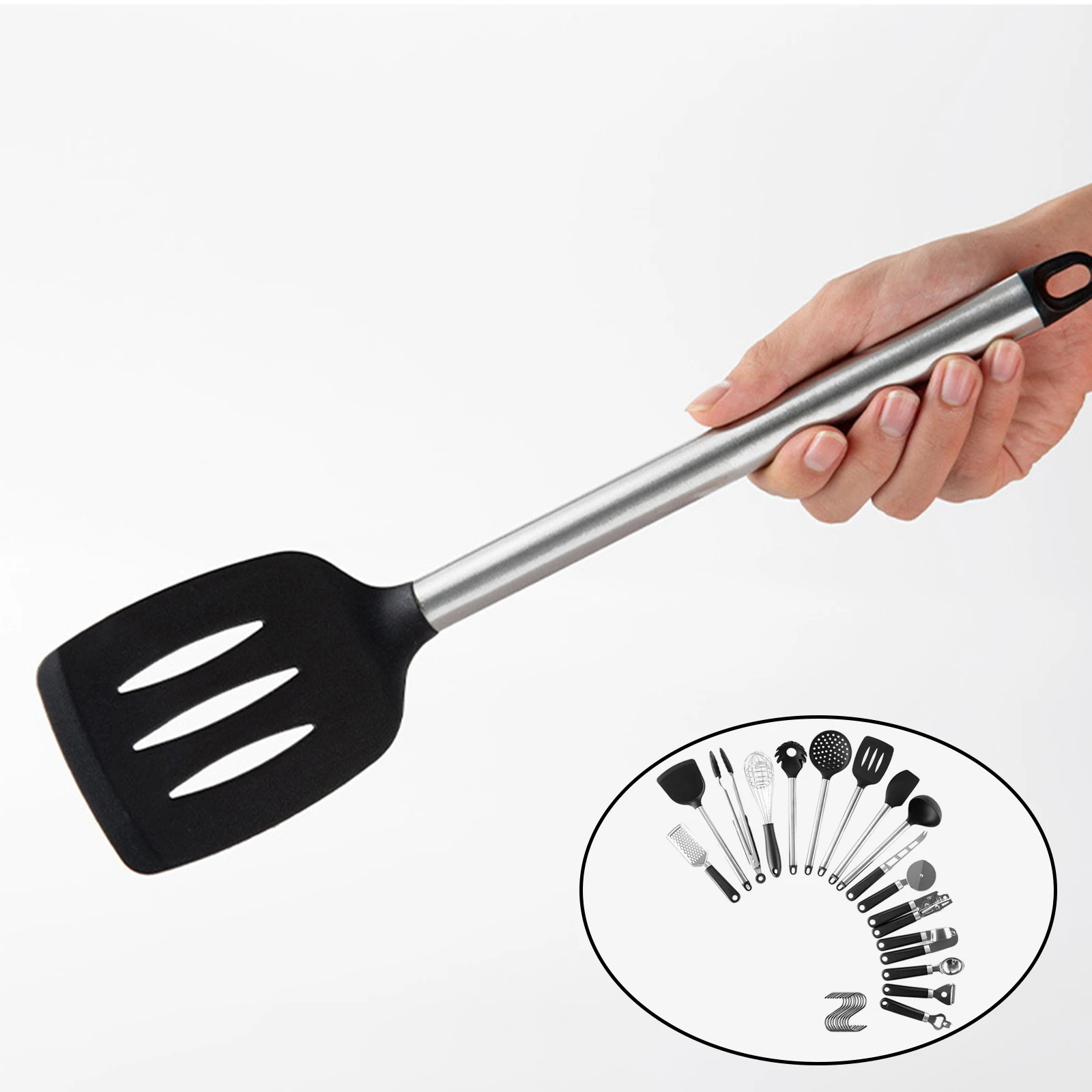 Food Grade 16PCS Nonstick Kitchen Cooking Utensils Set Heat Resistant Non-stick Anti-scalding Cookware Dishwasher Safe