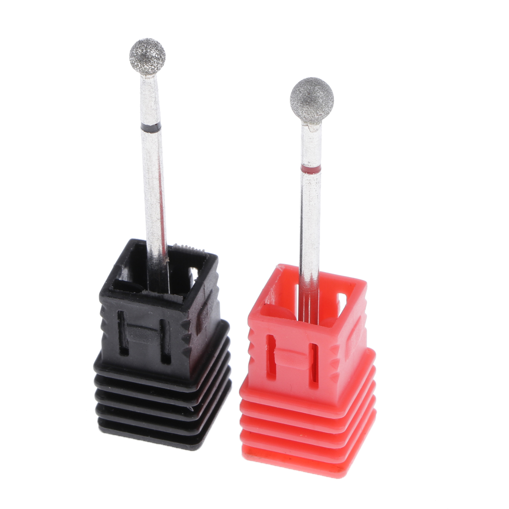 2x Cuticle Clean Nail Drill Bits 4/5MM Ball Head Electric Pedicure File Bit