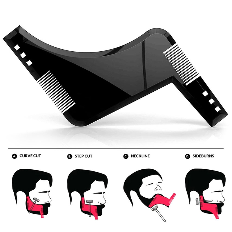 Best of Fashion Beard Styling Template Comb New Barber Tool Mustache Symmetry Trimming Styling Stencil 3 Colors Optional Styling Comb Reviews & Tips