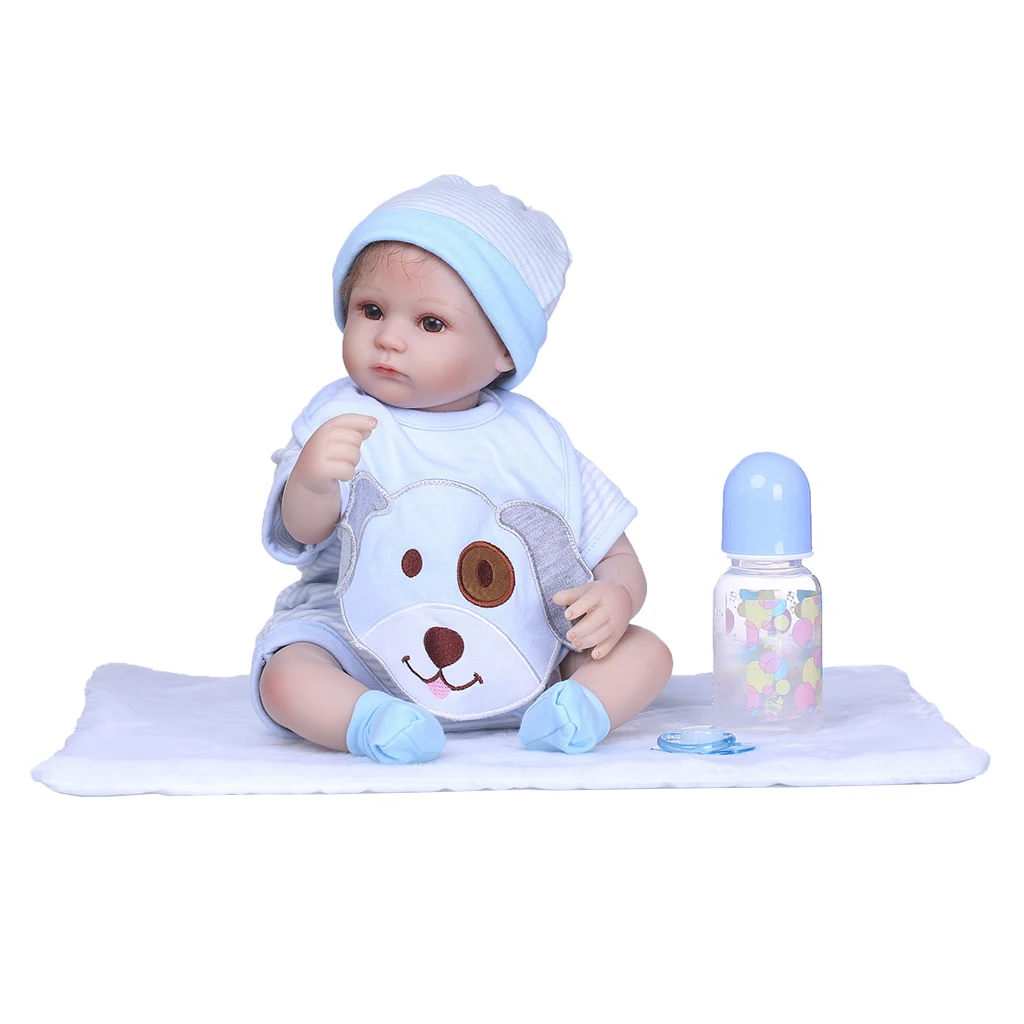 Huggable Reborn Baby Boy Doll 16 inch, Realistic Handmade Newborn Doll Soft