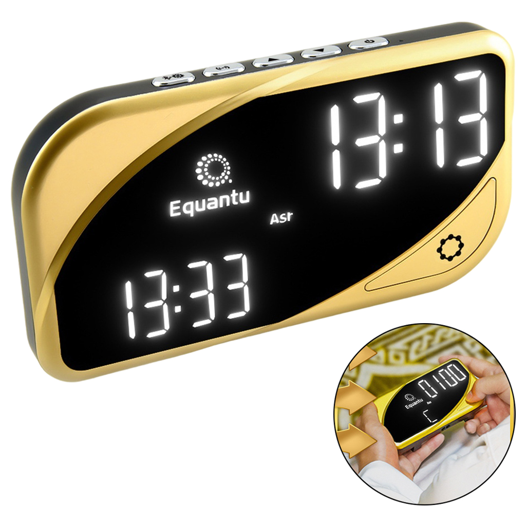 Islamic Azan Clock Table Desk Prayer Counter Islam Pray Compact Alarm Clock