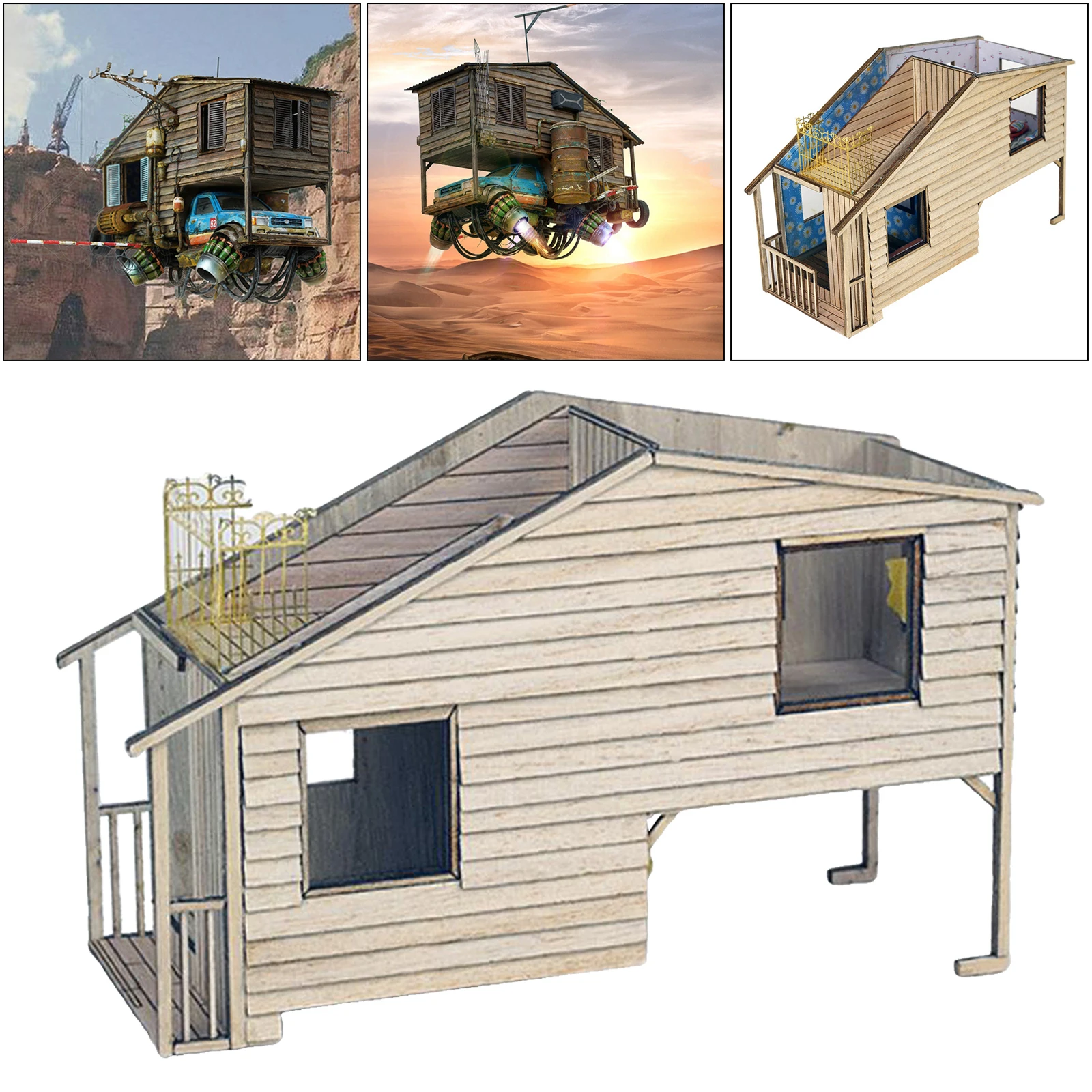 Scenario Building Model DIY Scenario 1/35 European Wooden House Simulation Scenario Model Building