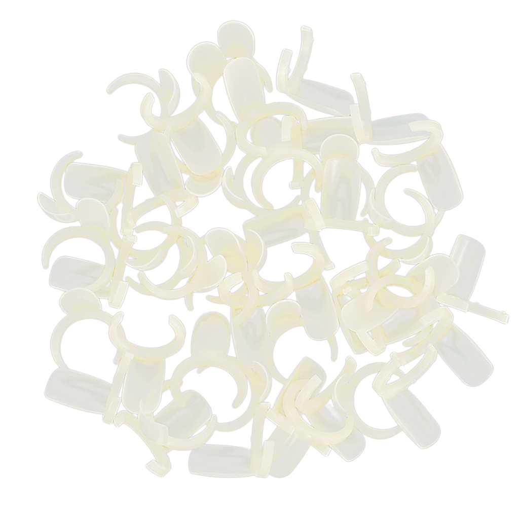 100pcs Plastic  Nail Art Display Tips Presentation Rings for