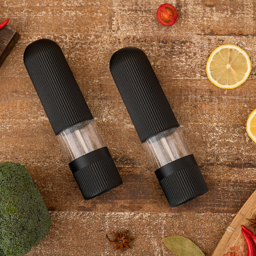 Battery Powered Pepper Grinder Stainless Steel Electric Salt and Pepper Mill Grinder Spice Shakers Kitchen Tools