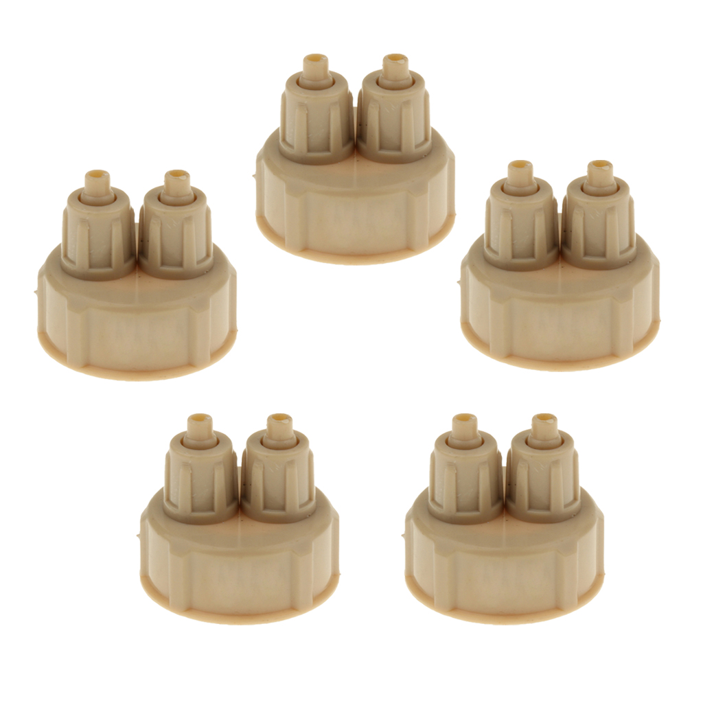 Dual Head CO2 DIY Reactor Bottle Caps for Aquarium CO2 Diffuser Air Generator