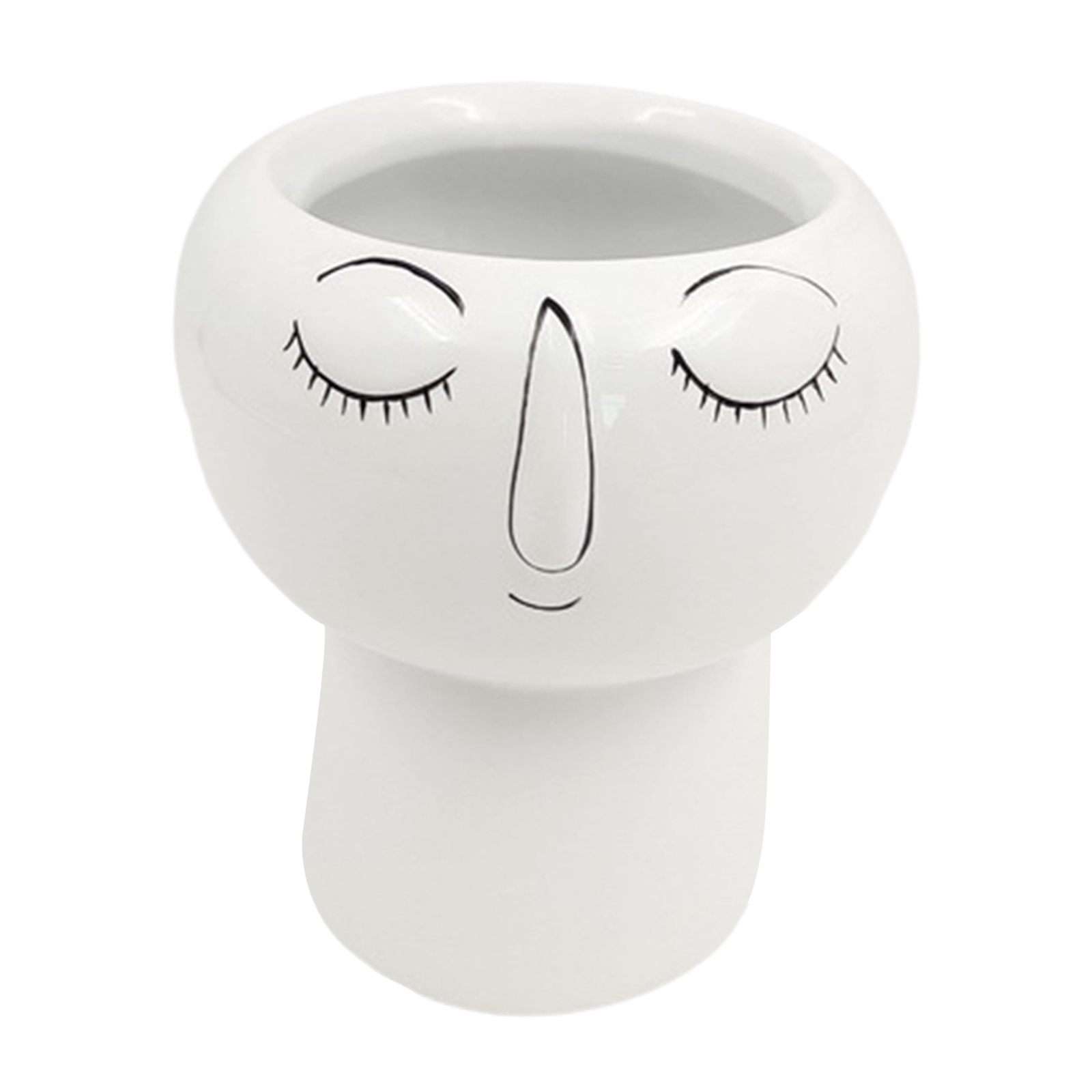 Portrait Face Ceramics Flower Pot Modern Decorative Vase Planter Ornaments White