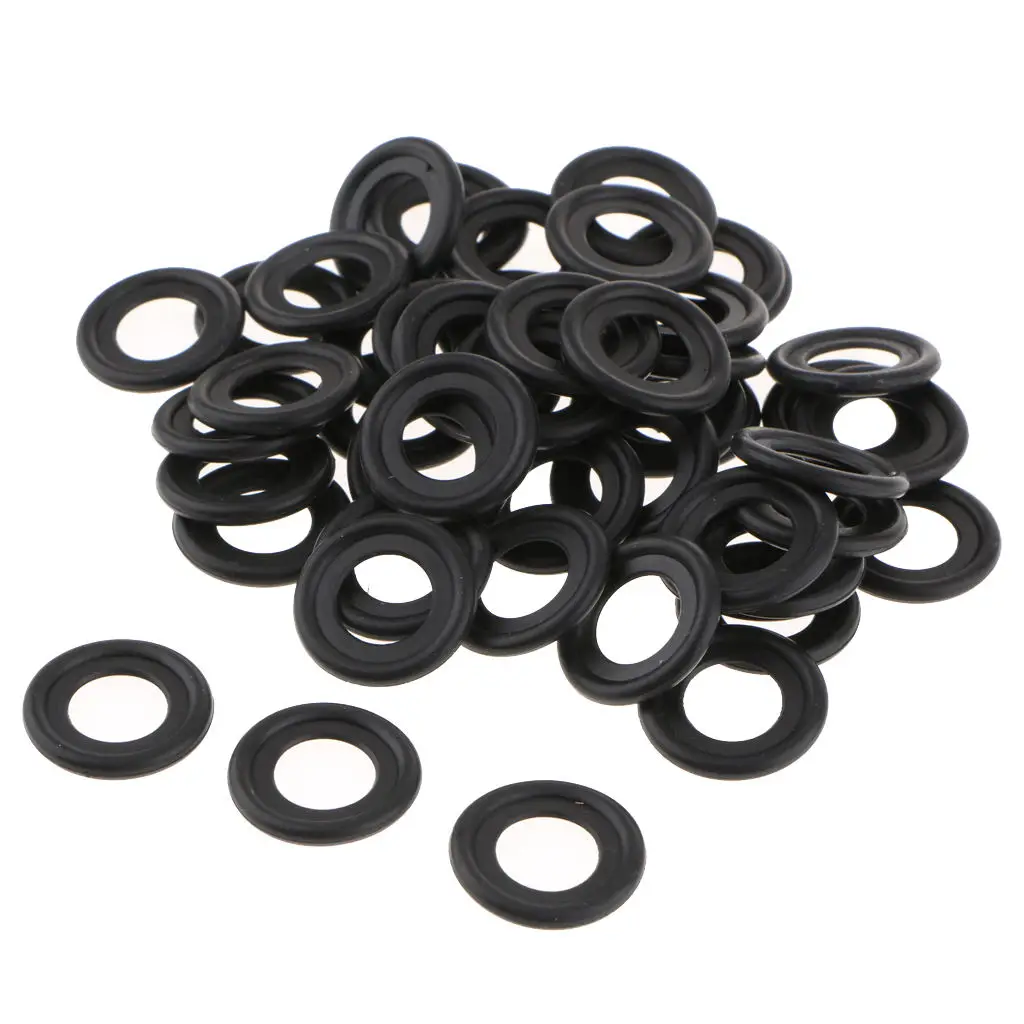 50 Pieces Oil Drain Plug Gasket Seal Rubber Black For Saturn Chevy GM