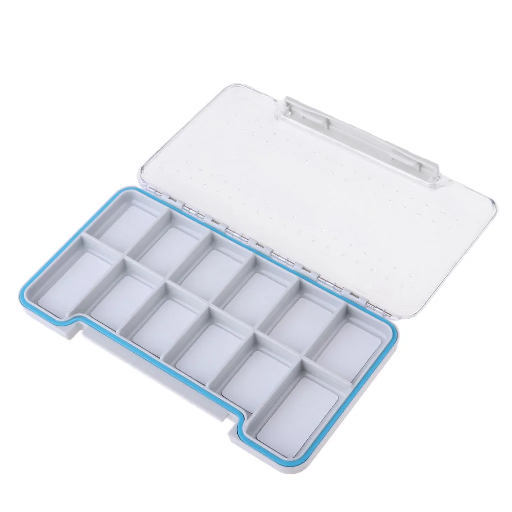 Lightweight Waterproof Fly Fishing Tackle Box Storage Flies Drying Box 12 Compartment Easy to handle