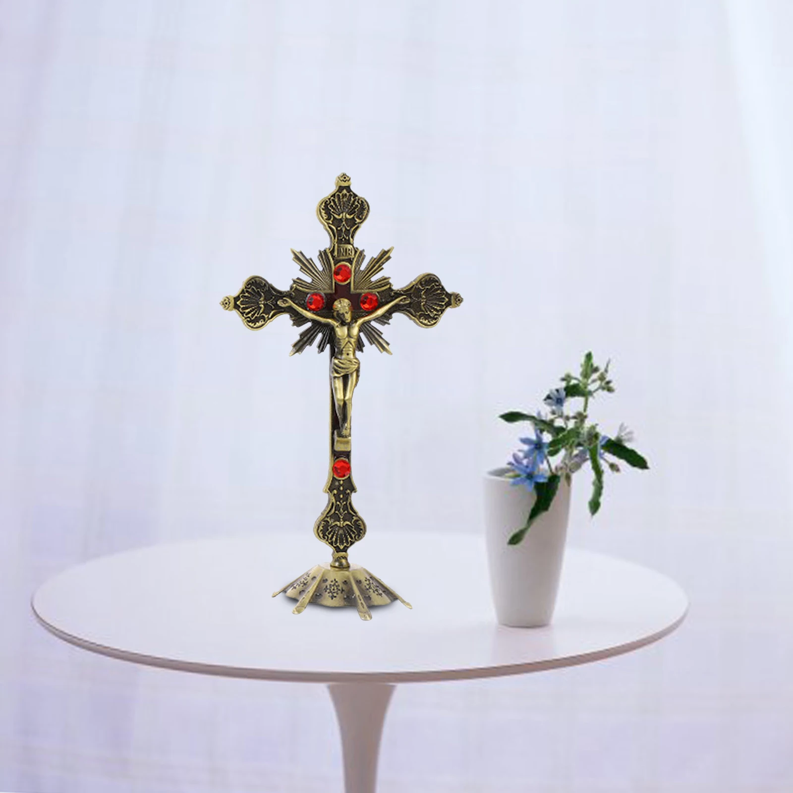 Metal Standing Catholic Christian Altar Church Home Decoration Chapel Cross Crucifix