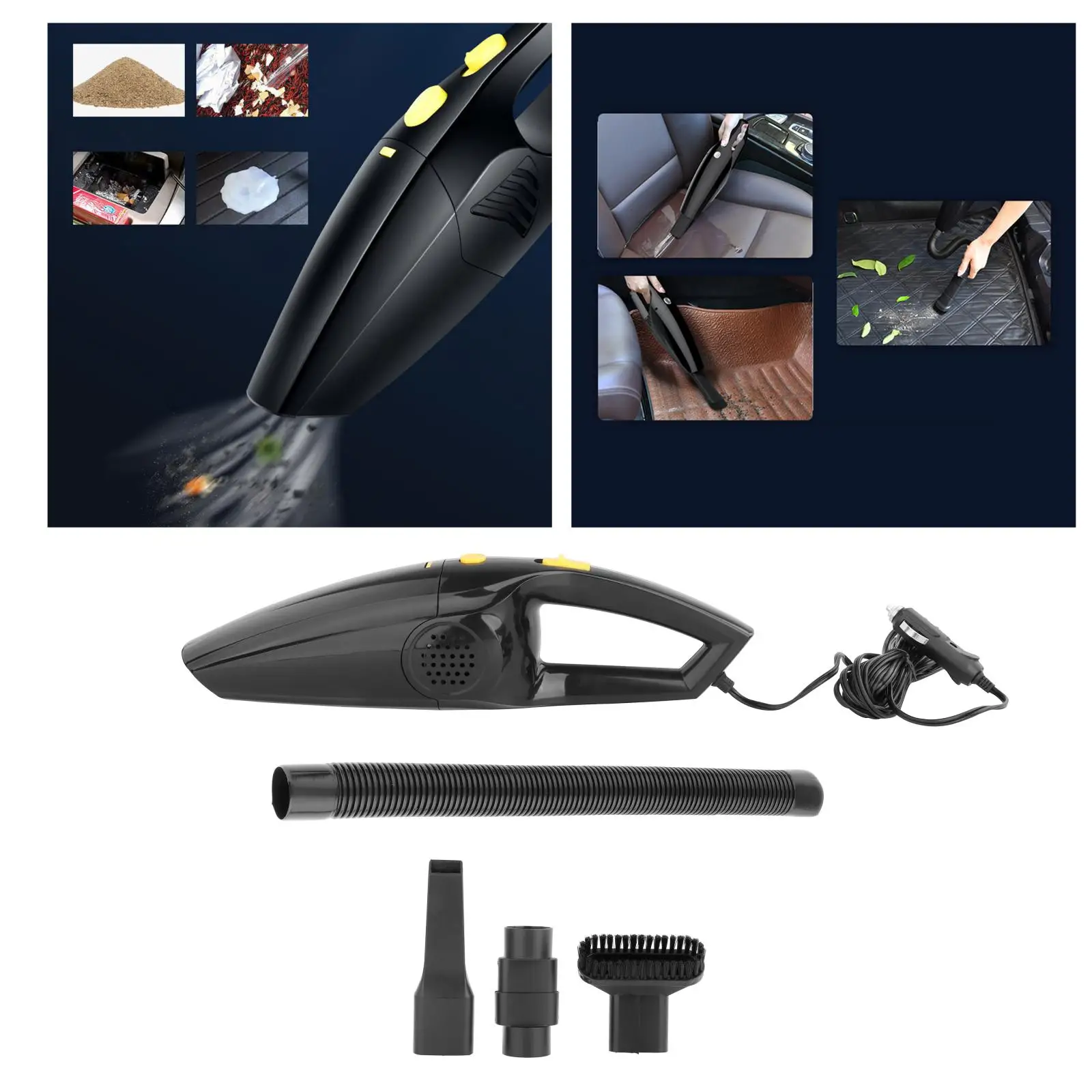 Home Handheld Cordless Vacuum Cleaner 120W 6000pa, Car Inflator Pump, Dual-Purpose Dry Wet
