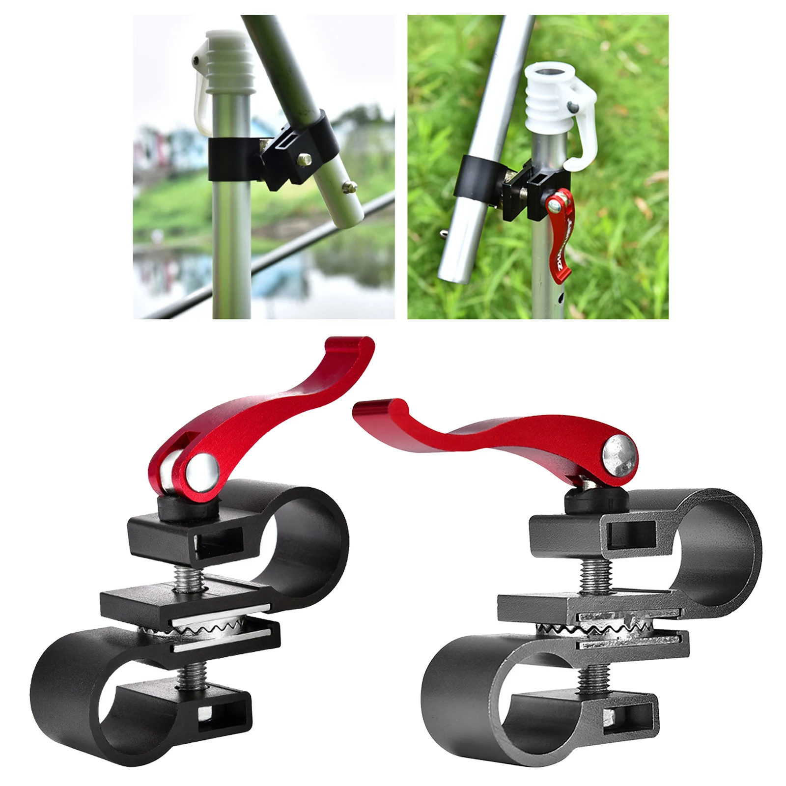 2X Fishing Chair Holder Umbrella Stand Clip Brackets Clamp Mount 