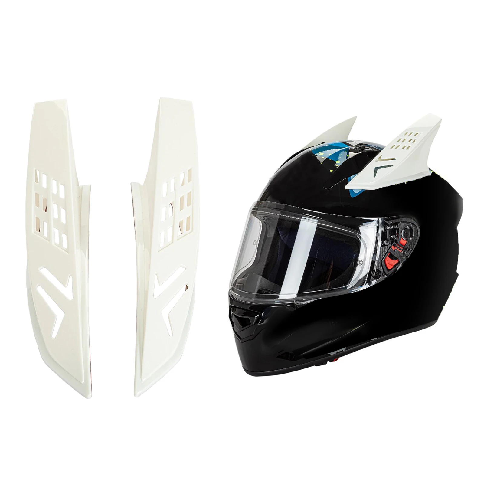 Plastic Helmet Horns Protective Motorbike Accessories Strong Adhesive