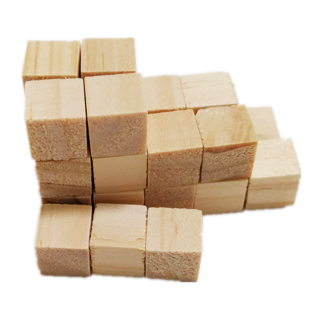 10/20/50P Unfinished Blank Woodwork Mini DIY Wooden Square Blocks