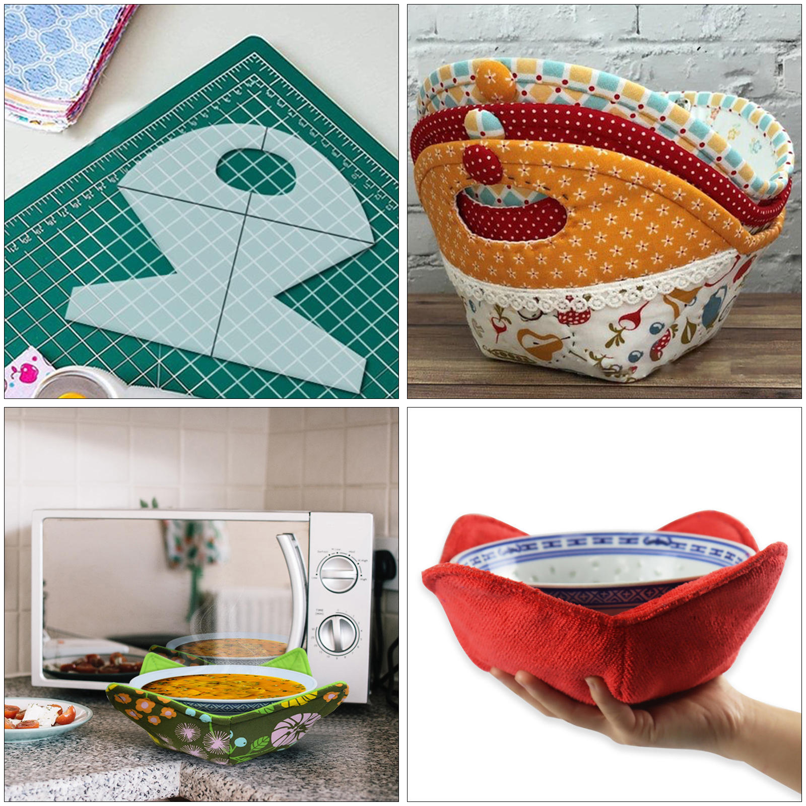 3pcs Bowl Cozy Template Acrylic DIY Craft Patchwork Ruler 5&10&15 inch Bowl Wrap for Sewing Quilting Template Sewing Pattern