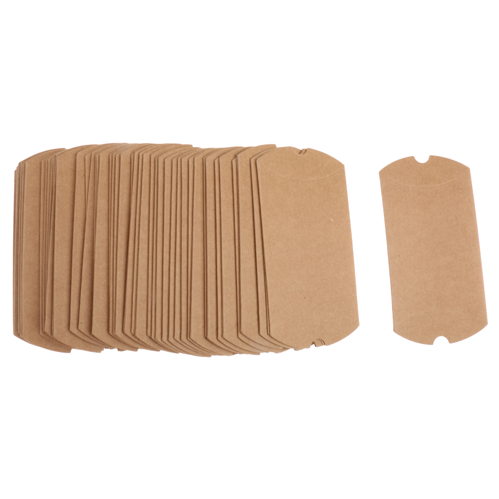 50pcs Shabby Rustic Kraft Paper Sweets Candy Gift Boxes Bags Wedding Engagements Party Favor