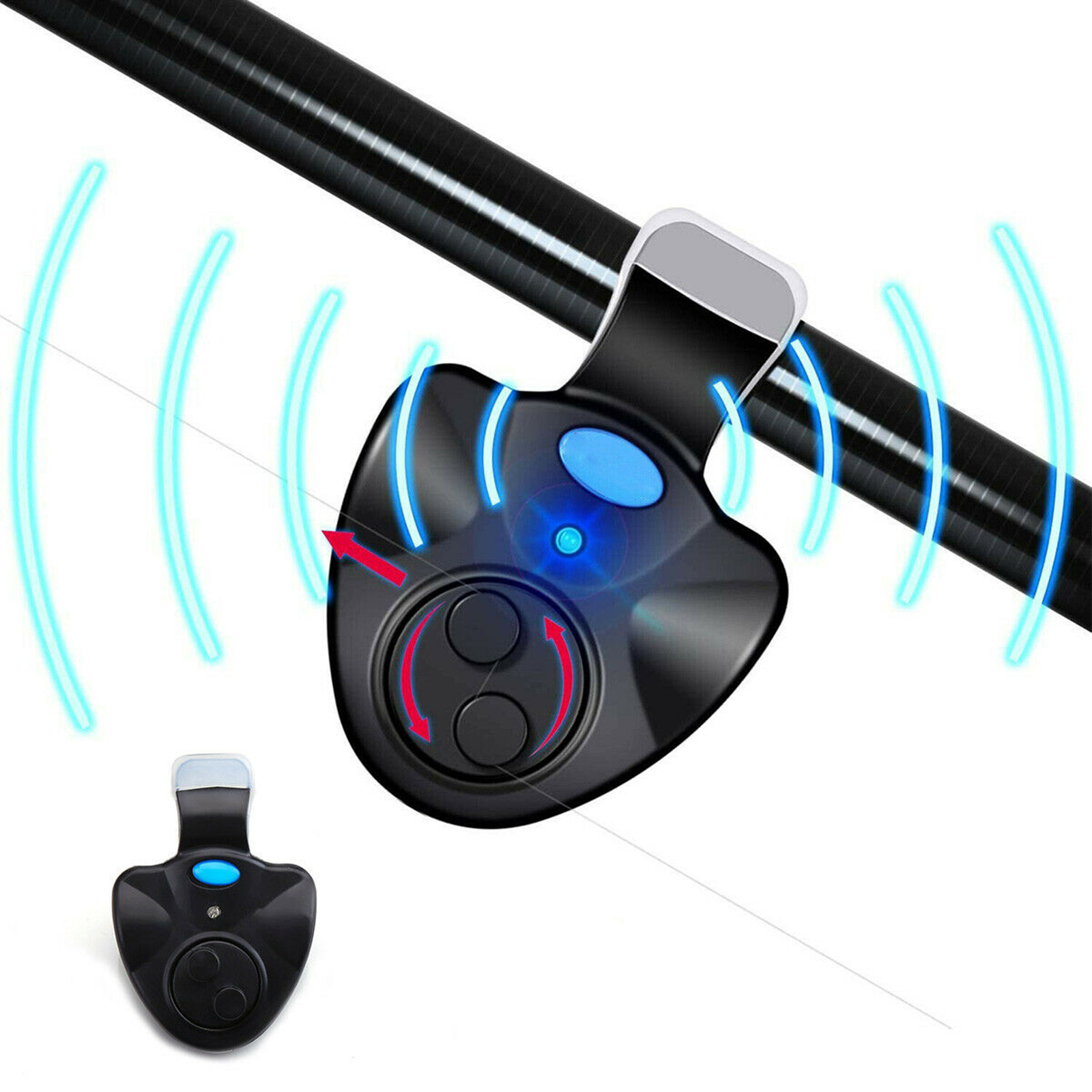 Sensitive Fishing Bite Bell Alarm LED Light Clip-On Fishing Bite Indicator Ring