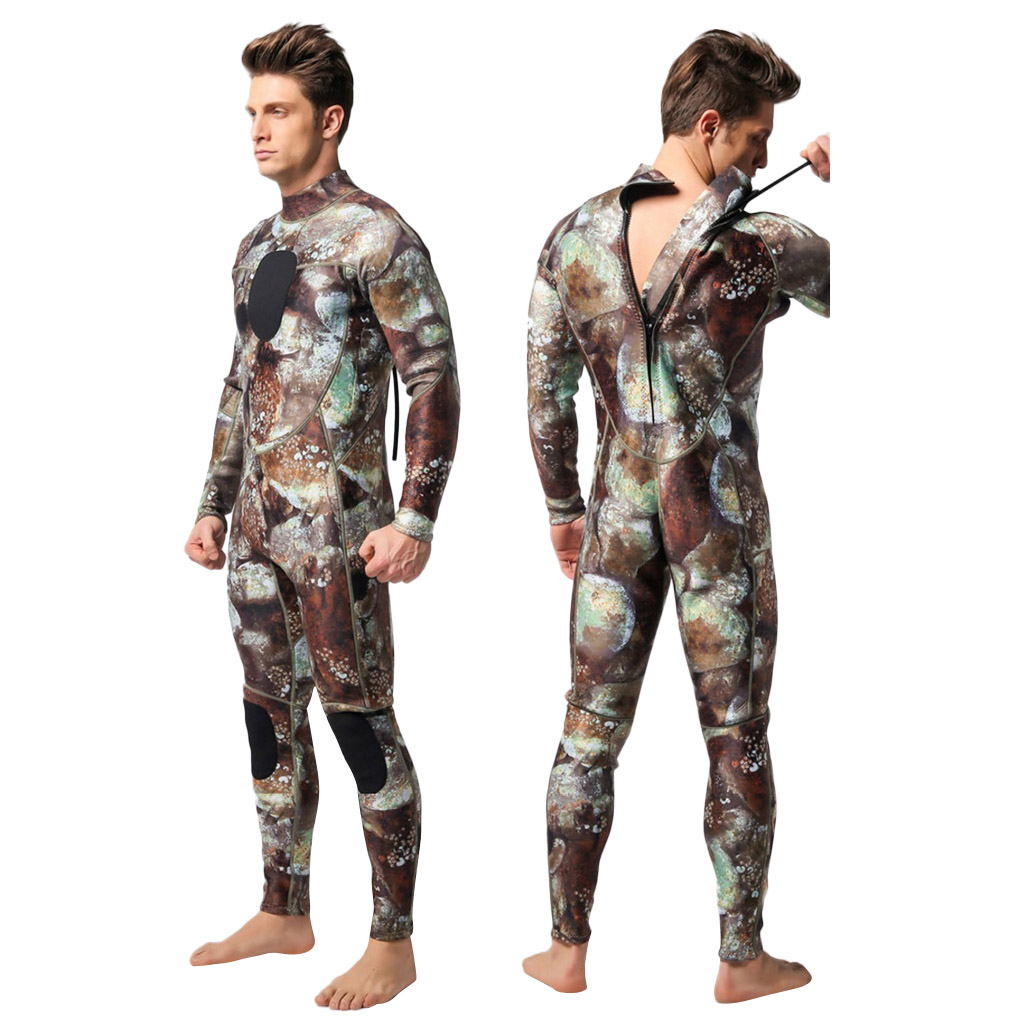 Men 3mm Camouflage Wetsuit for Scuba Free Diving Spear Fishing Swimming Full Body Neoprene Wetsuit