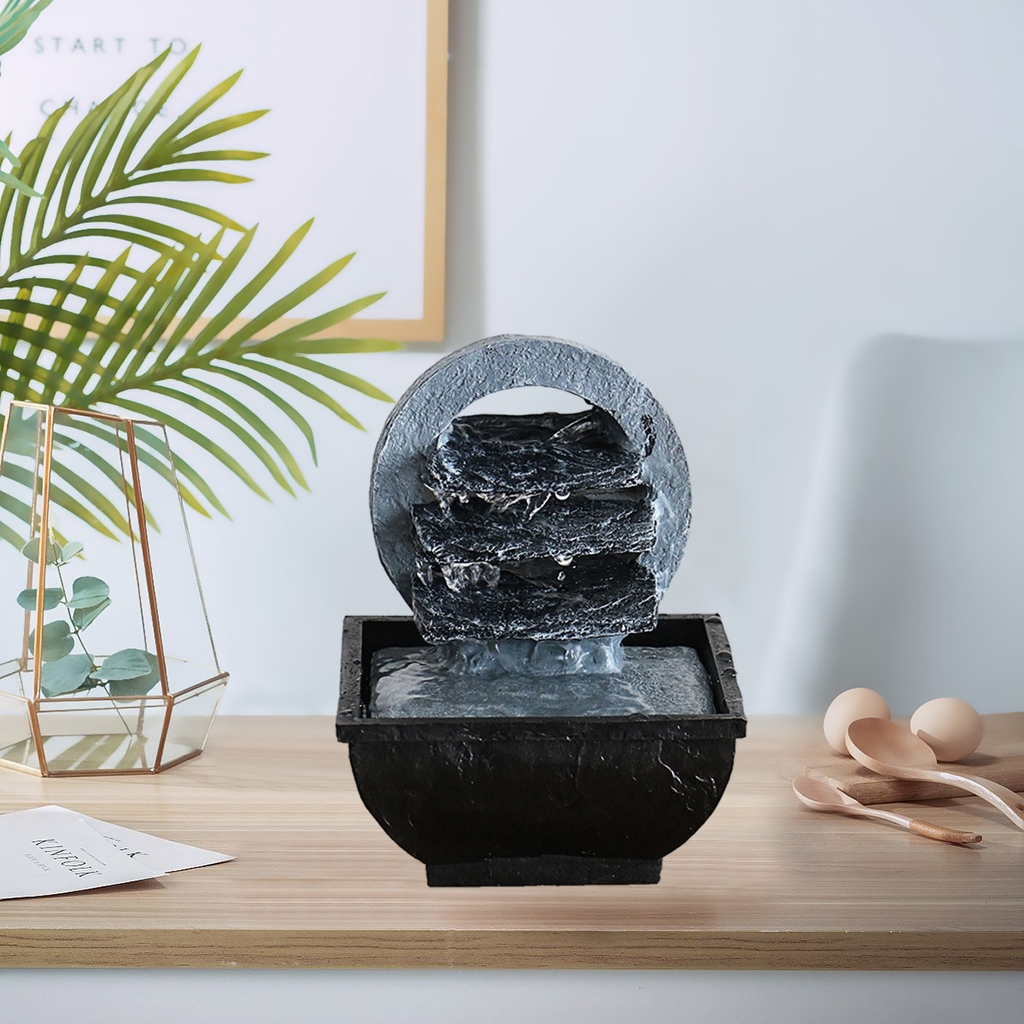 Flowing Water Decoration USA Standard Modern Style Water Feature Flow Water Adornments for Living Room Office Bedroom