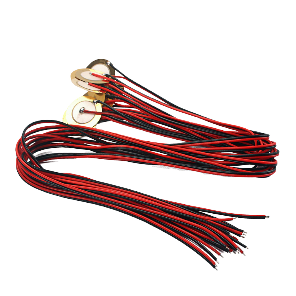12pcs 27mm Piezo Disc Elements w/ 48cm Leads for Guitar for Acoustic Guitar Pickups Cigar Box Guitars Drum Triggers Pickup ACCS