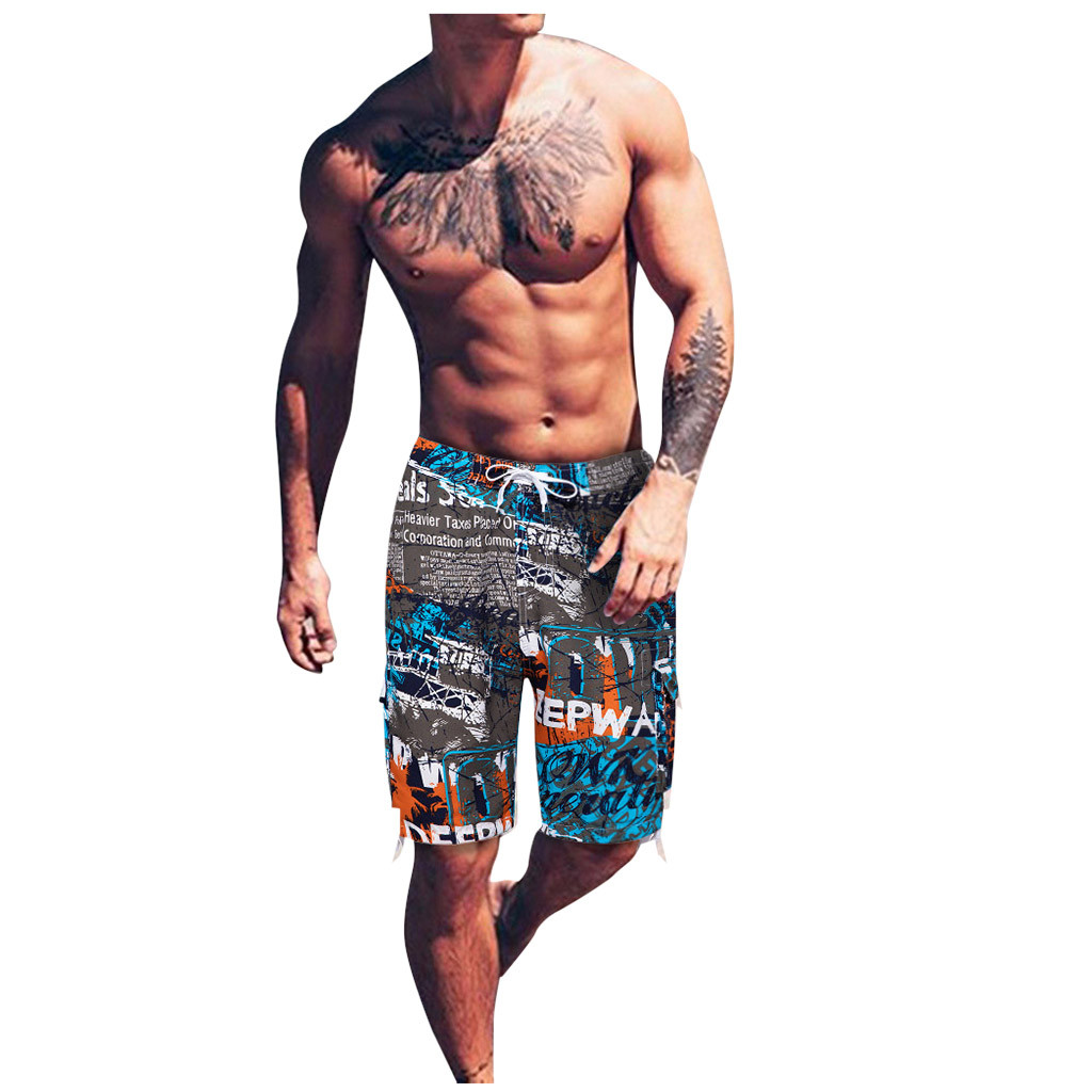 2021 Men'S Shorts Men Casual Printing Beach 2021 Summer Waterproof