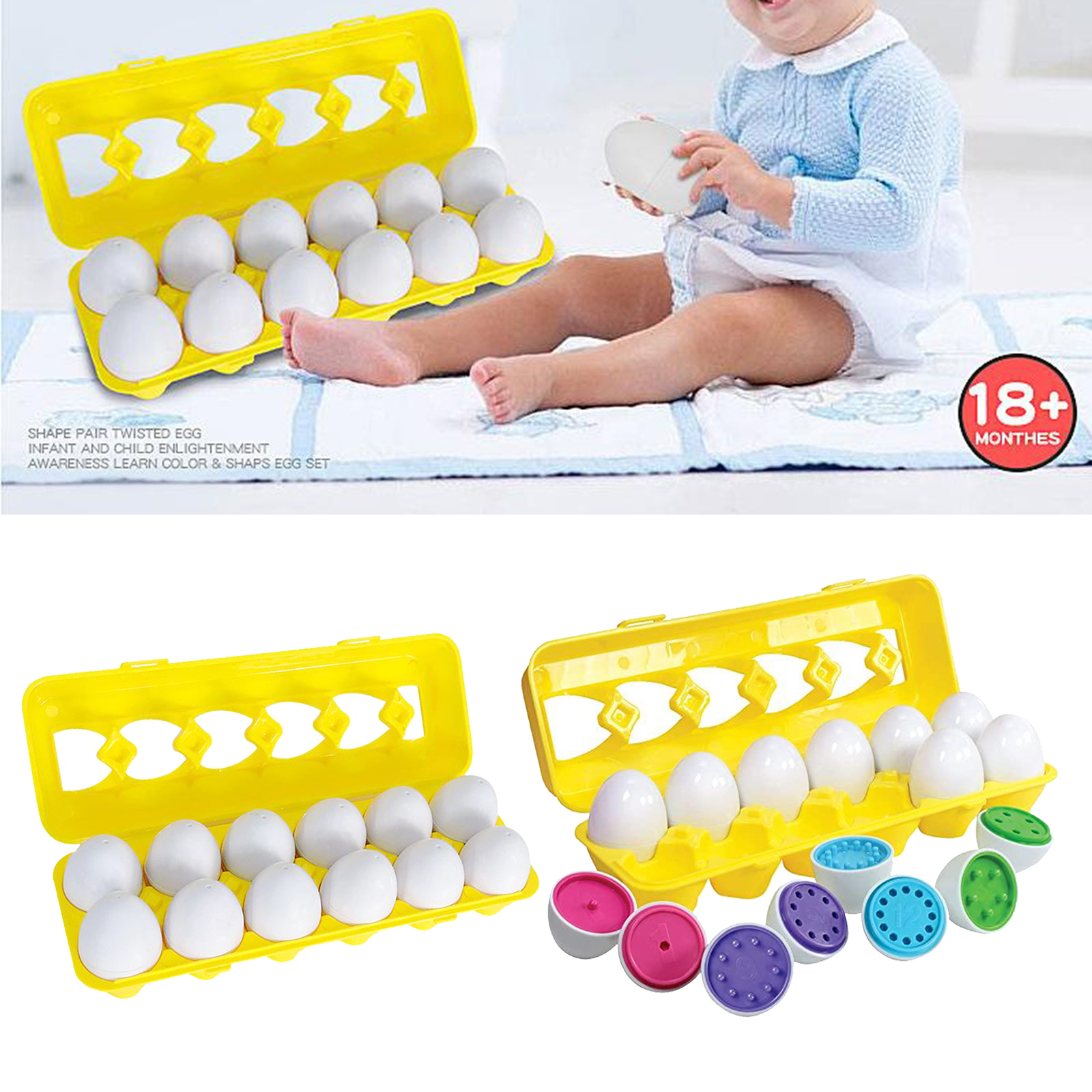 Montessori Matching Eggs Sorter Matching Egg Early Education Toys Puzzle