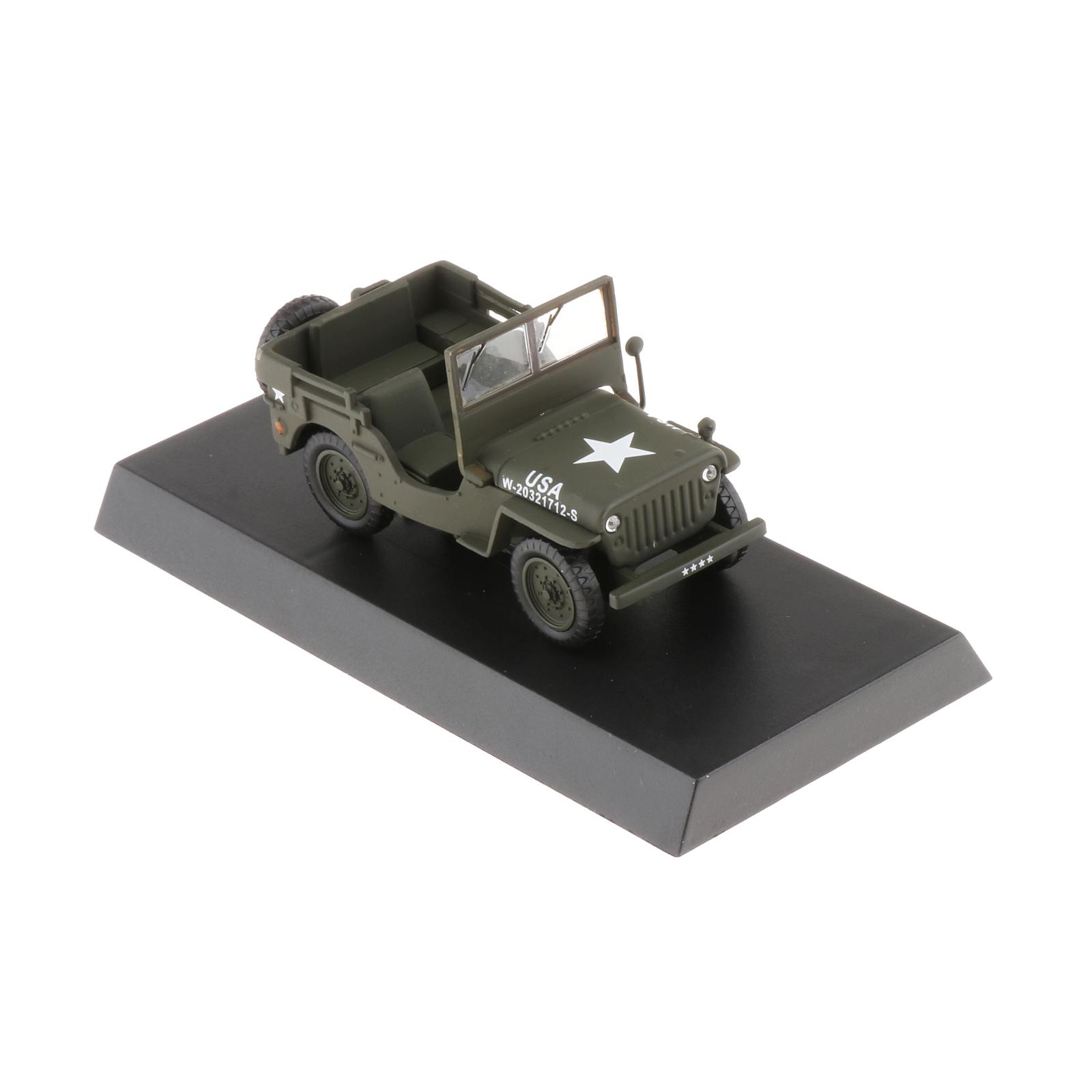 1:43 Scale Car Model World War II American Jeep Model Alloy Diecast WW II Jeep Model Car Vehicle Collectibles Toy Kids Gift