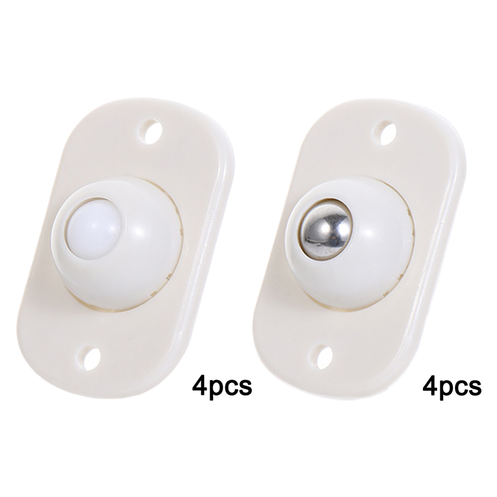 4 Pieces Storage Box Adhesive Pulley Wheels Trash Can Paste Wheels Steel Ball