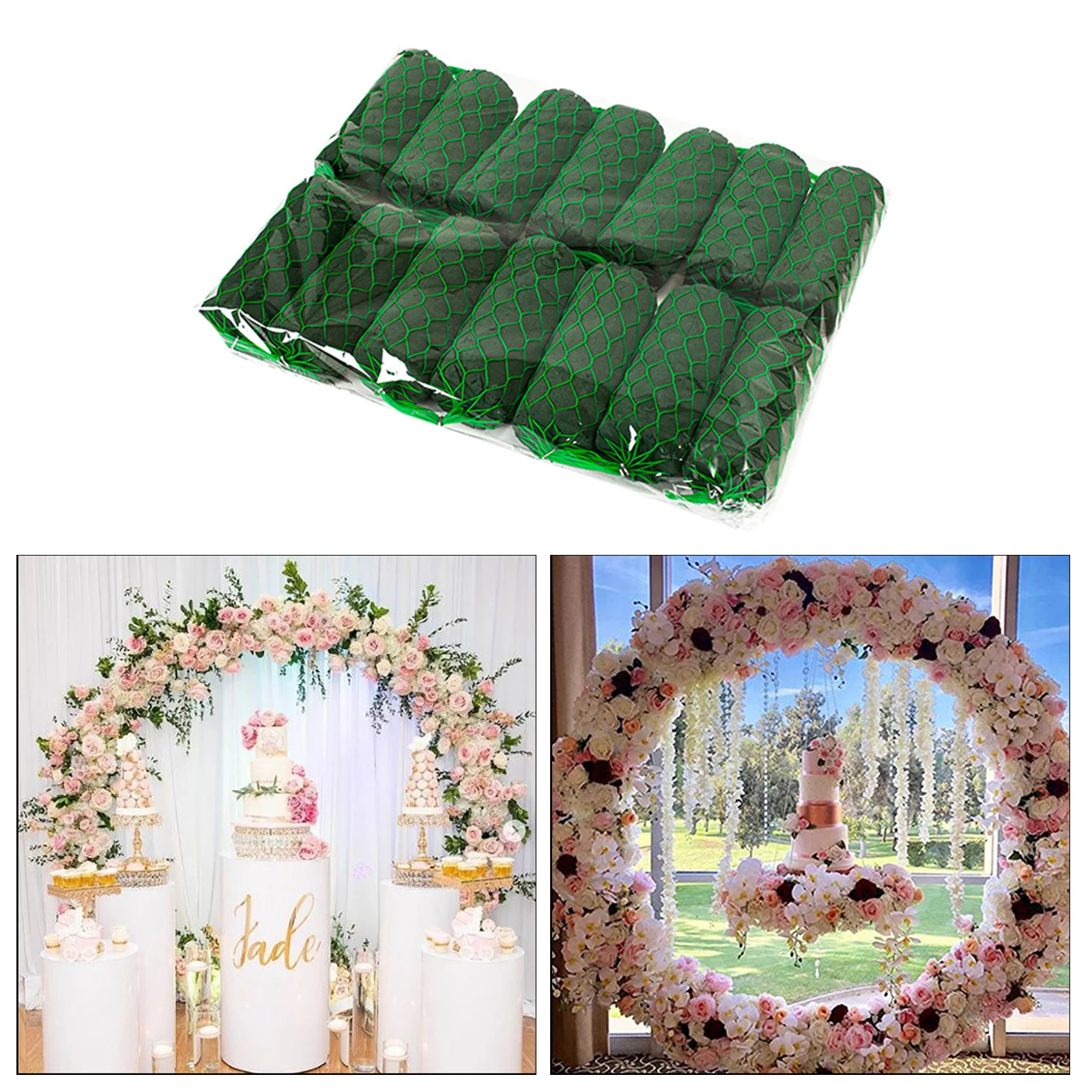 mariage HYLYING Lot de 14 blocs en mousse absorbant l'eau vacances support de fleurs pour porte d'arche florale en mousse humide pour décoration de maison 