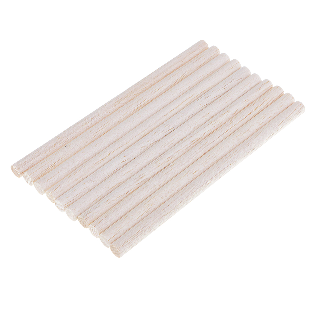 10pcs 50-250mm Round Blank Unfinished Balsa Wood Wooden Dowel Rod Pole for Woodcraft Hobbies DIY Craft Airplane Model Building