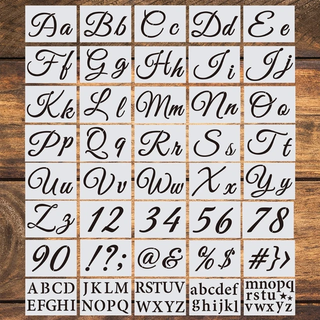 Letter Stencils for Painting on Wood- Reusable Cursive Letter and