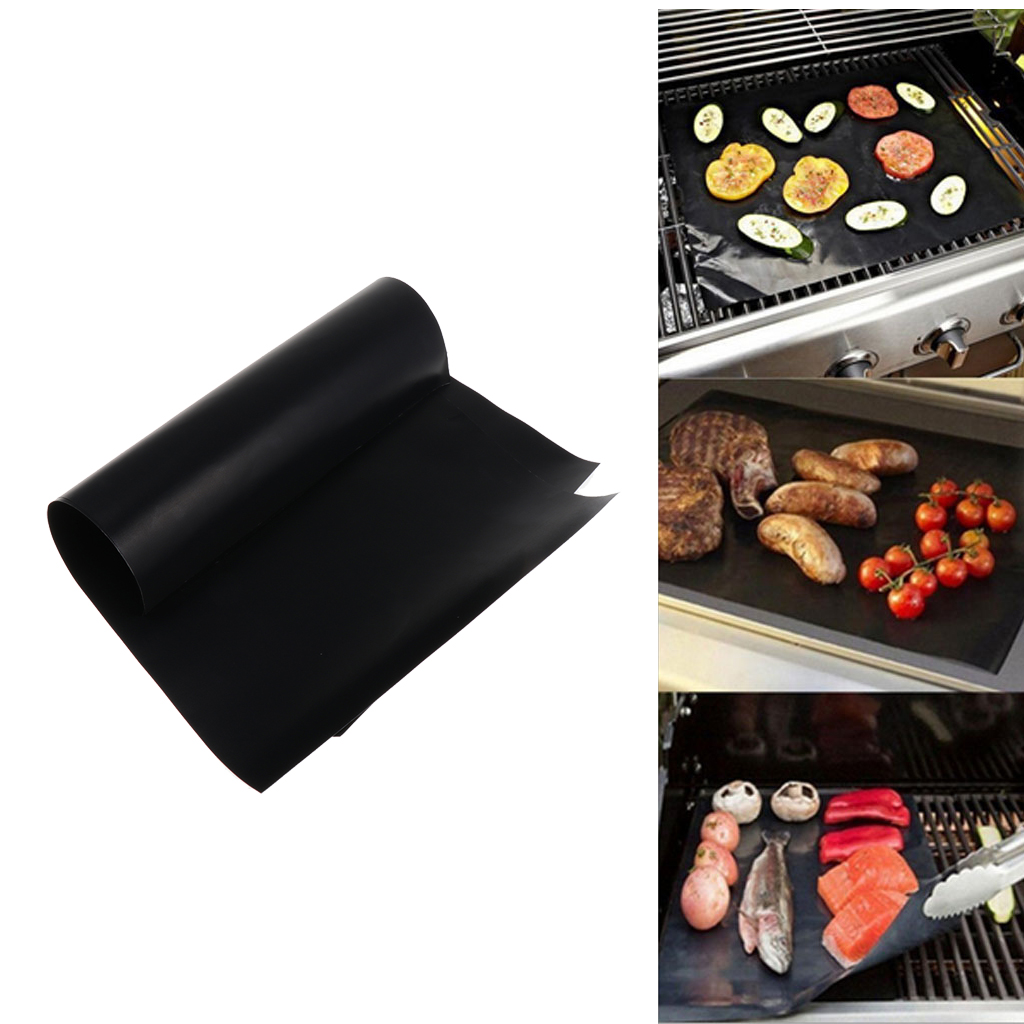 2xheavy Duty Black Grill Mat Non-stick Sheet BBQ Baking Mats 13x15.7
