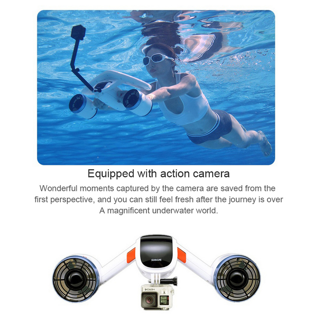 8kg Underwater Electric Scooter with Camera Mounts Diving Snorkeling Sea Adventures Pool Gear Underwater Scooter Action Camera 