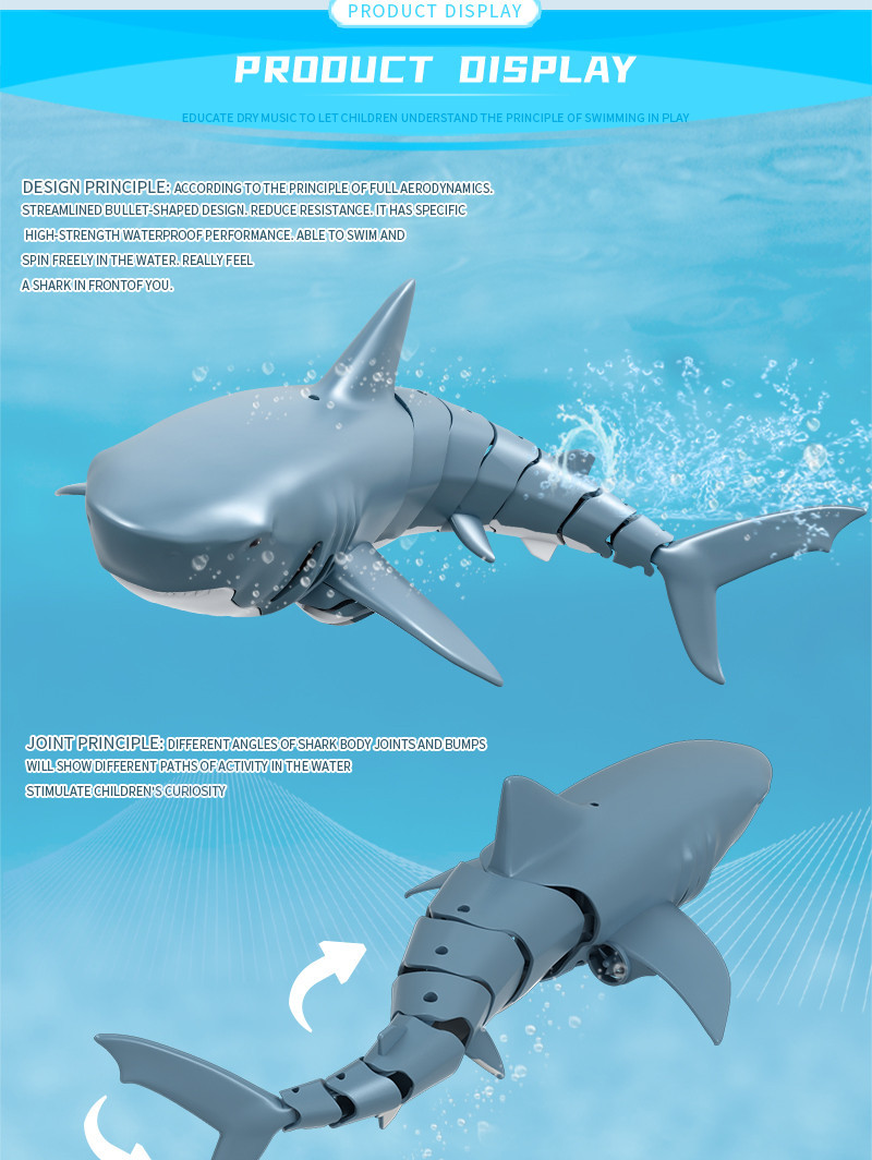 Peixe à Prova Simulação Tubarão Brinquedo Nadar Dwaterproof Água Controle Remoto Elétrico Robô Piscina Banheiro Crianças Brinquedos Presente 2.4g rc 4 Cheap Animais e robôs por radiocontrole