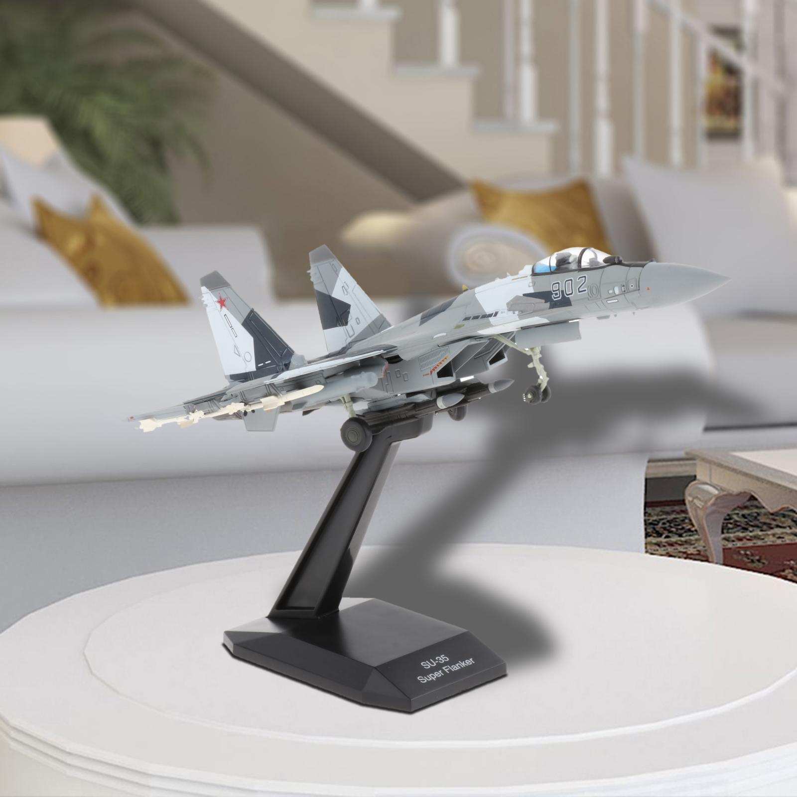 1:100 Sukhoi Su-35 Alloy Model Aircraft with Display Stand Home Ornaments