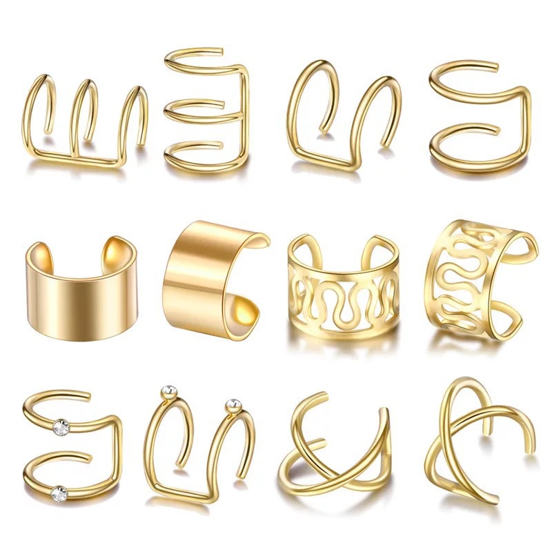 5/12PC Gold Farbe Ohr Manschetten Kein Piercing Ohr Clip Ohrringe Frauen Mädchen Bohemian Fashion Gefälschte Knorpel Ohrring schmuck Geschenk – Detail 12