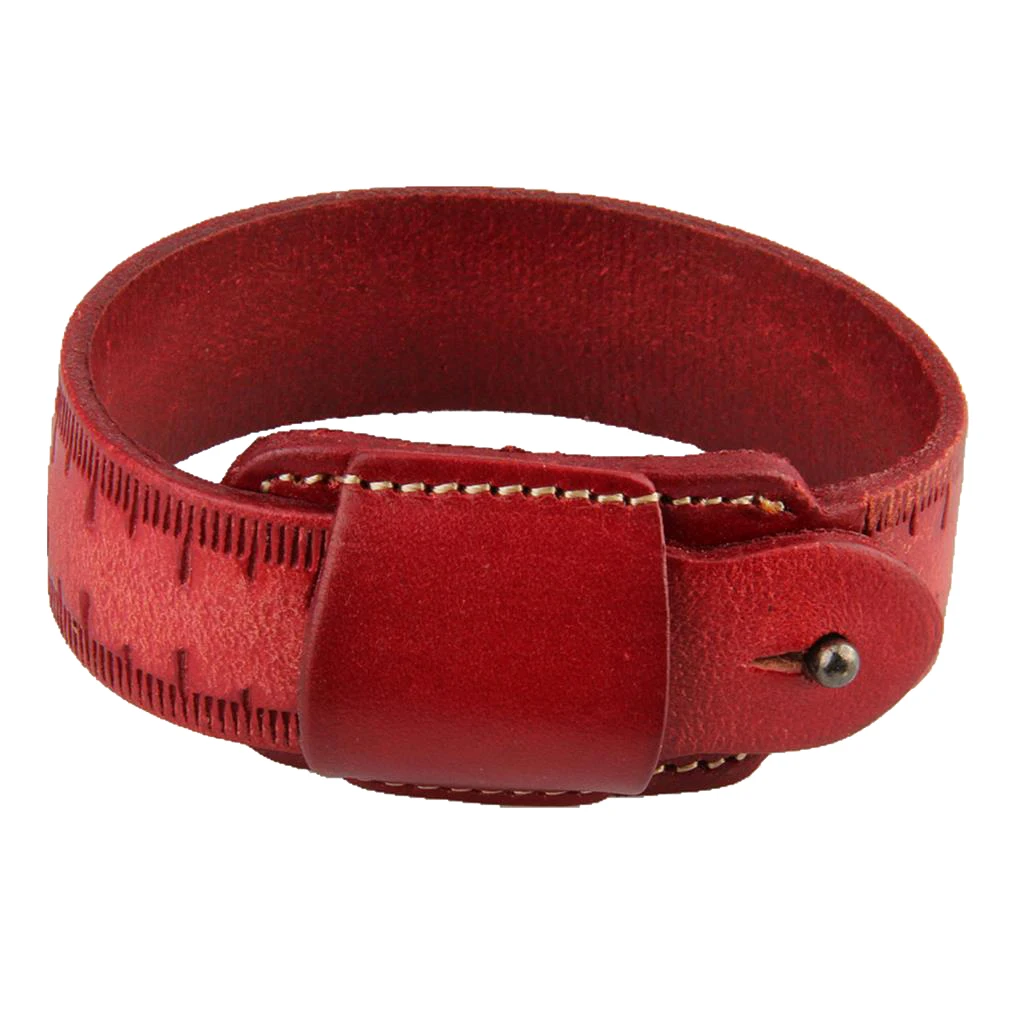Unique Ruler Design Women Men PU Leather Bracelet Bangle Wrist Band Cuff