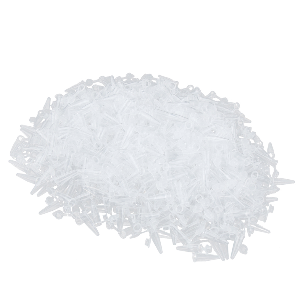1000 x 0.2ml Plastic Micro Centrifuge Test Tubes Vials with Snap Caps, Premium