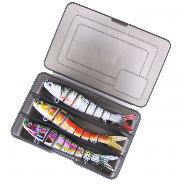 3pcs 3D Shrimp Sinking Fishing Lures Simulation Lobster Lure Hard Baits Swimming Fishing Lures with Case