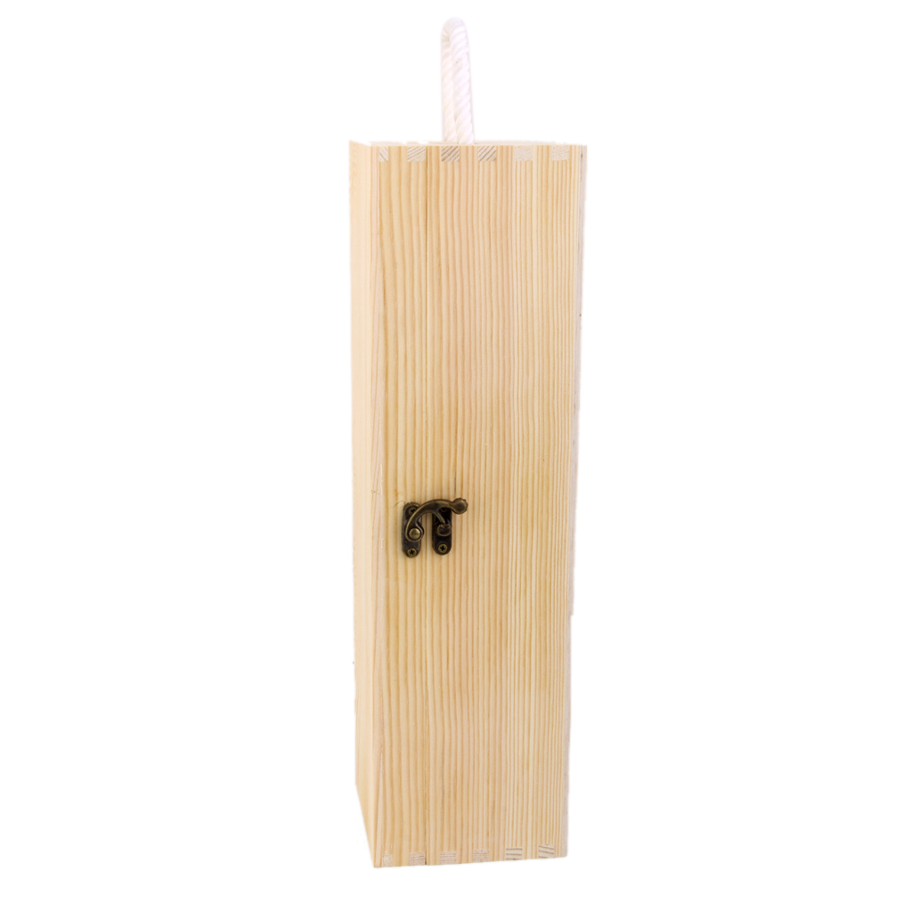 Single Bottle Wood Wine Box Carrier Crate Case for Collection Ornament