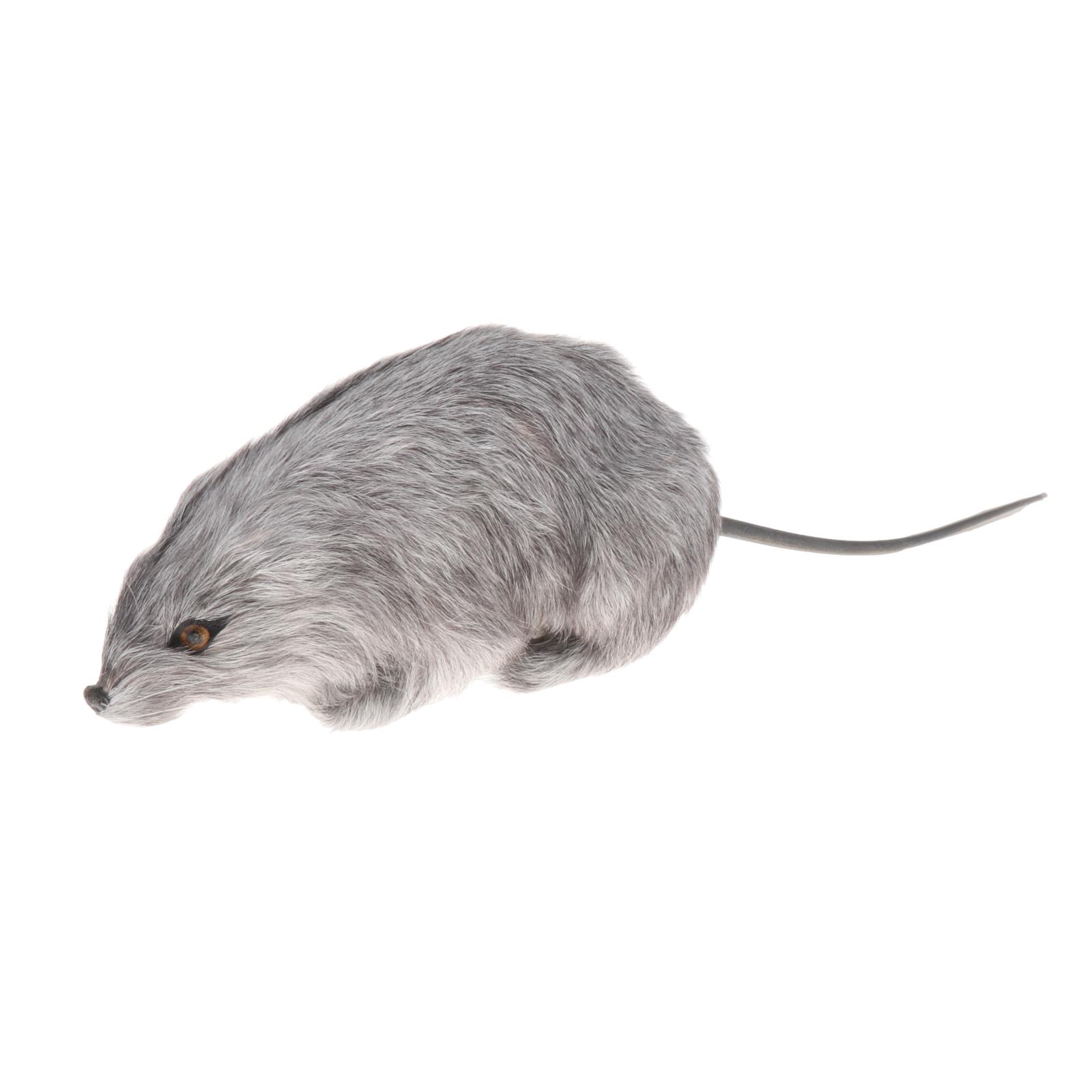 Short Plush Mouse Figure Halloween Table Top Dashboard Decor Prank Tricky