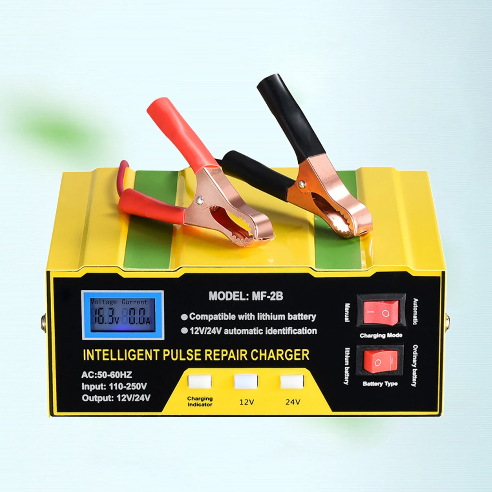 12V 24V 10A Full Automatic Car Battery Charger Intelligent Fast Power Charging Pulse Repair Charger Lead Acid Battery-charge