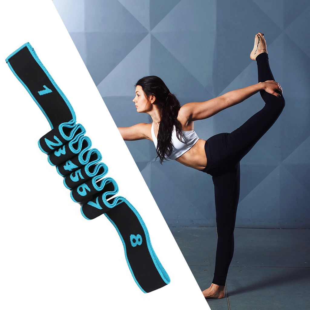 Yoga Pull Strap Belt Polyester Latex Elastic Latin Dance Stretching Band Loop Yoga Pilates GYM Fitness Exercise Resistance Bands