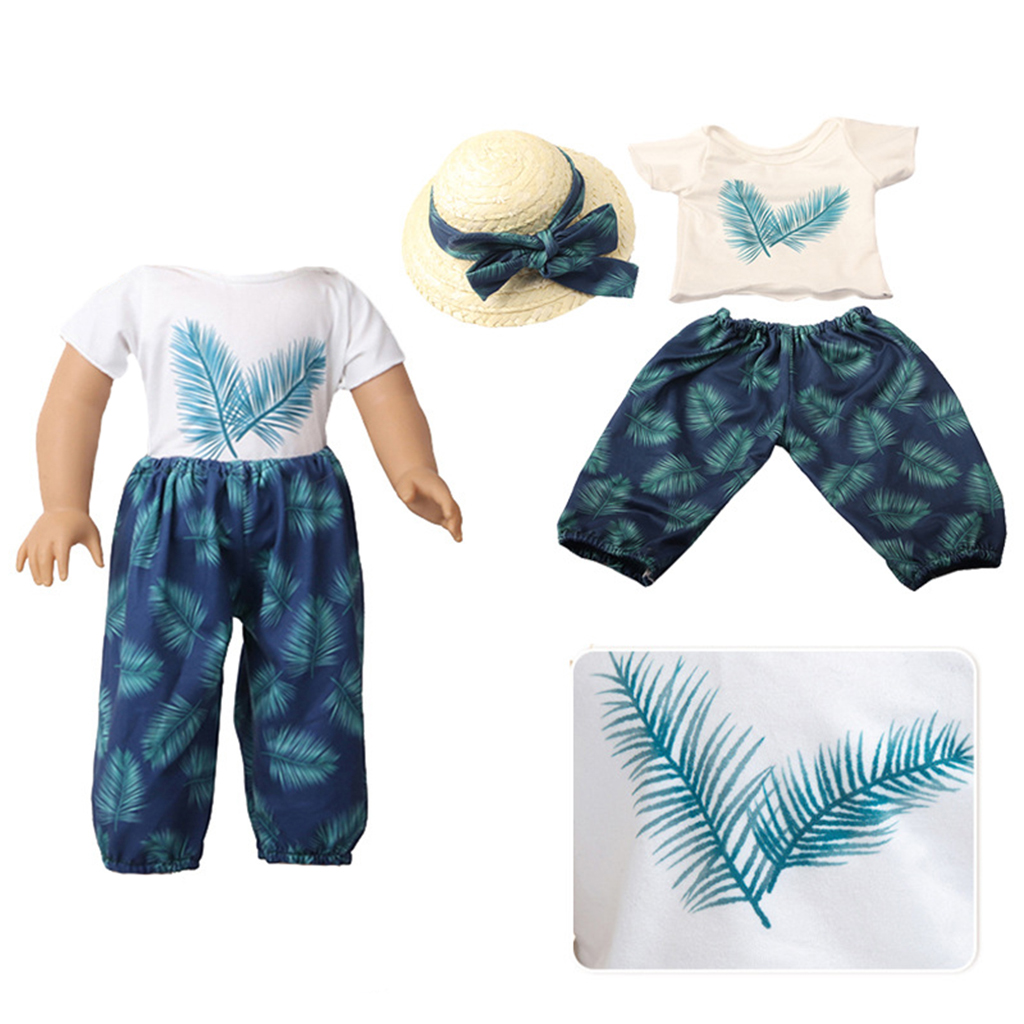 Doll Clothes for American 18 inch Doll for Child Birthday Gifts Beach Suit Leaf