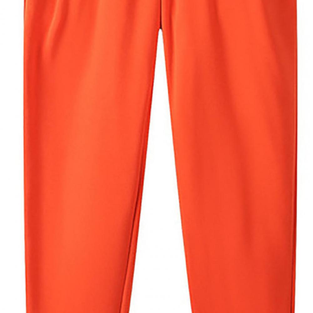 Однотонные прямые брюки унисекс длиной до щиколотки с поясом на резинке ...