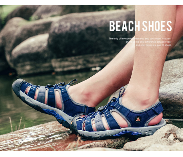 HUMTTO Summer Men Sandals 2021 Breathable Beach Sandals for