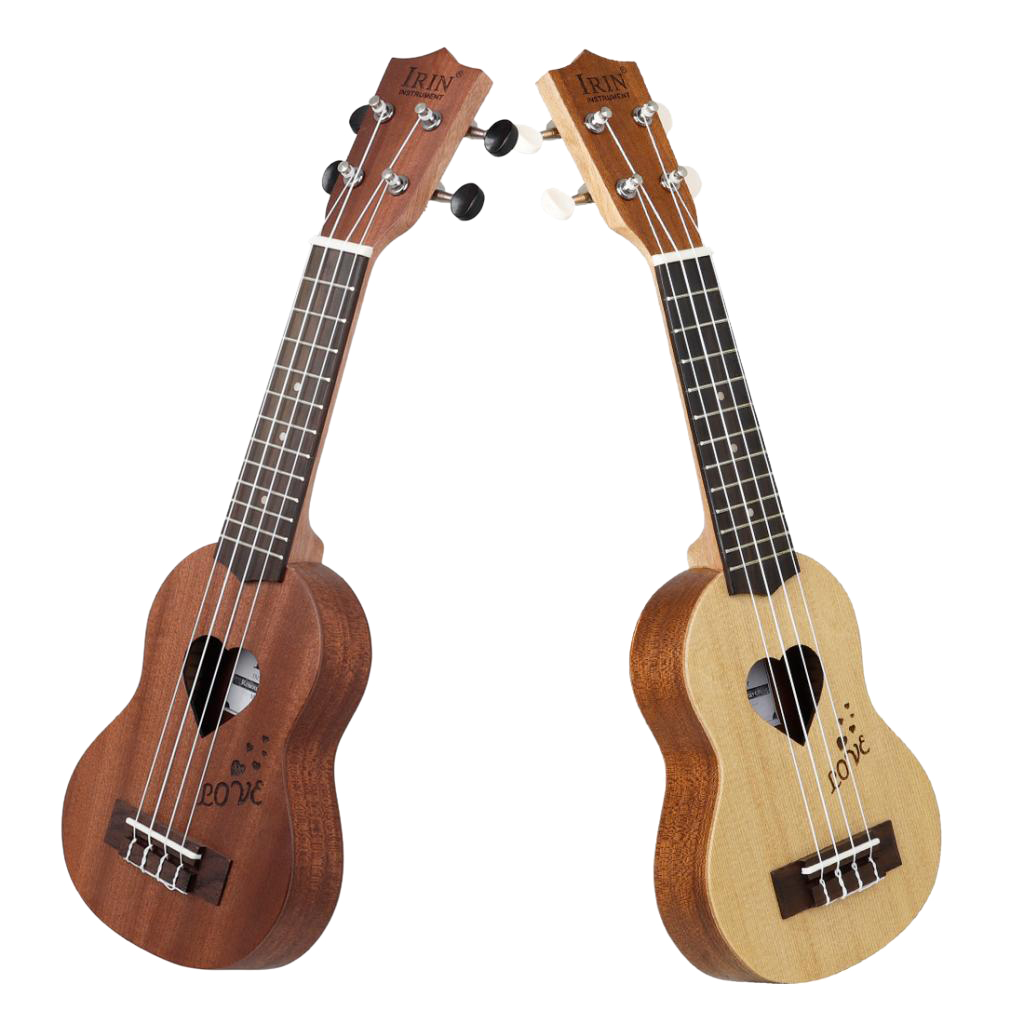 17in Ukulele Love Shape Hole Hawaiian Guitar Beginner Student Adult Gifts